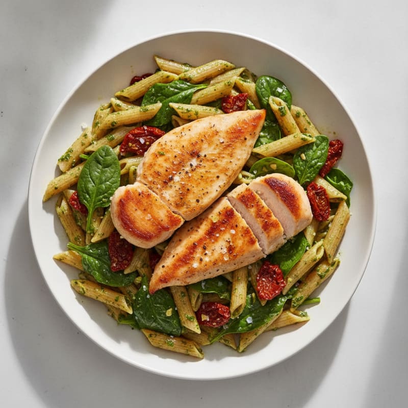 Pesto Chicken with Sundried Tomato Pasta
