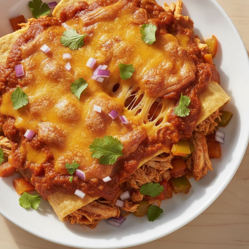 Chicken Enchiladas with Red Chili Sauce