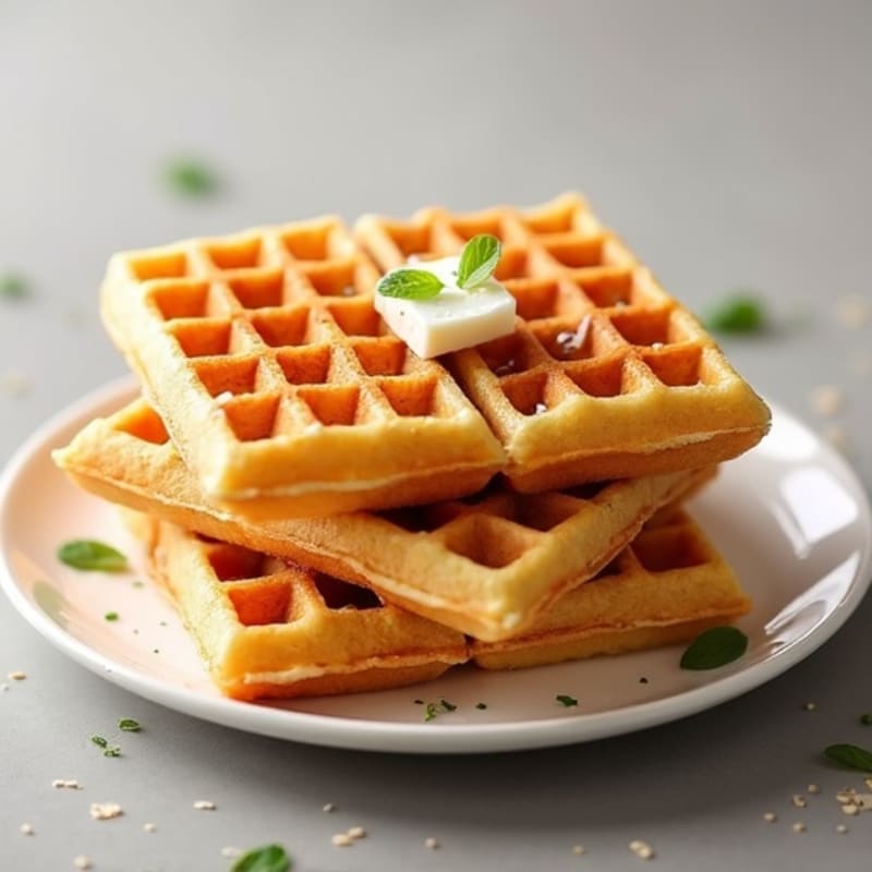 Golden Crispy Protein-Packed Cottage Cheese Waffles