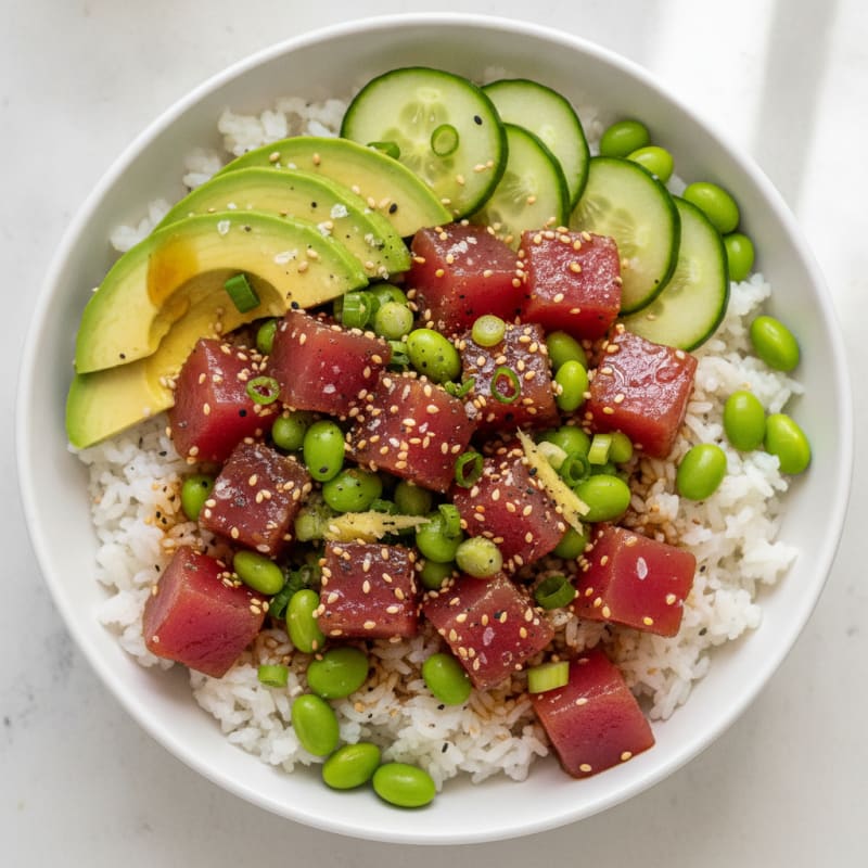 Ahi Tuna Hawaiian Poke Bowl