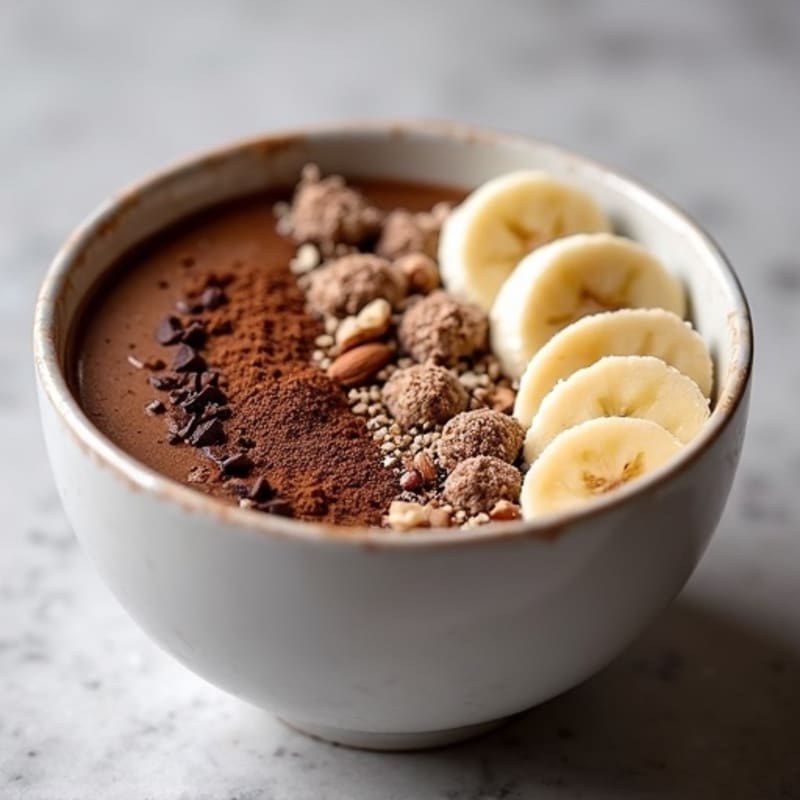 Creamy Dark Chocolate Protein Smoothie Bowl