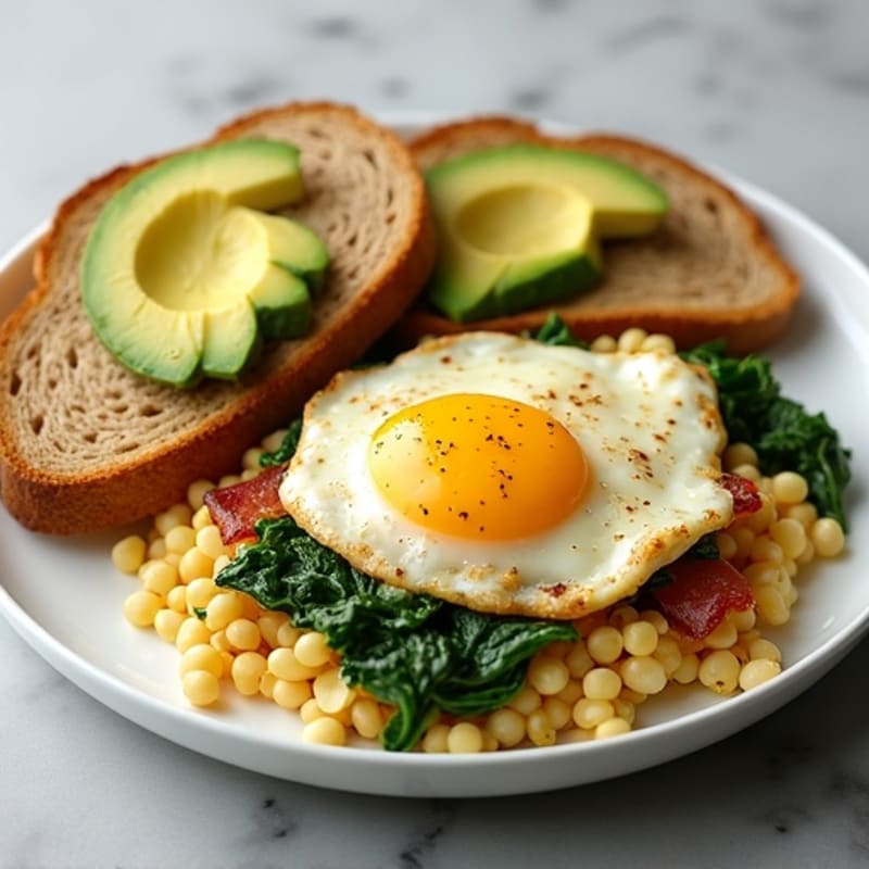 Egg White Scramble with Spinach and Turkey Bacon