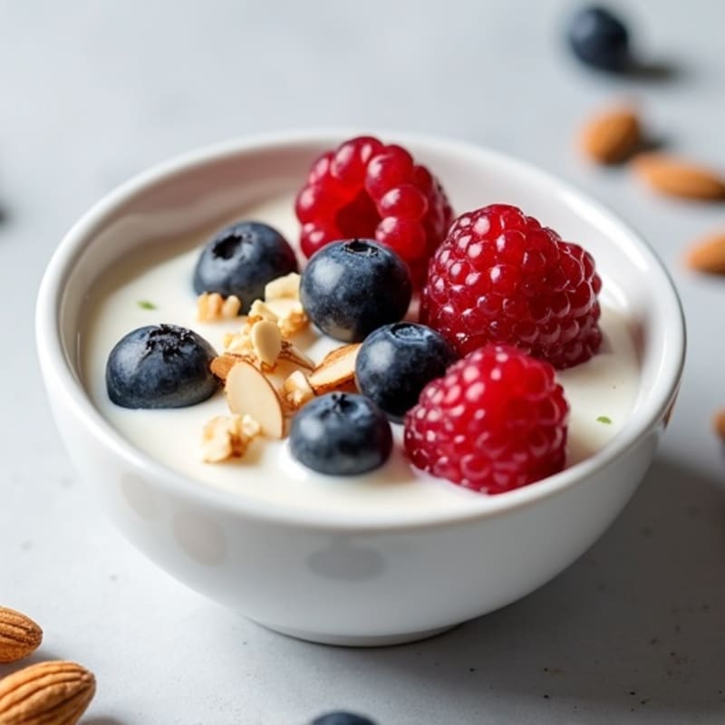 Creamy Greek Yogurt with Fresh Berries and Crunchy Nuts