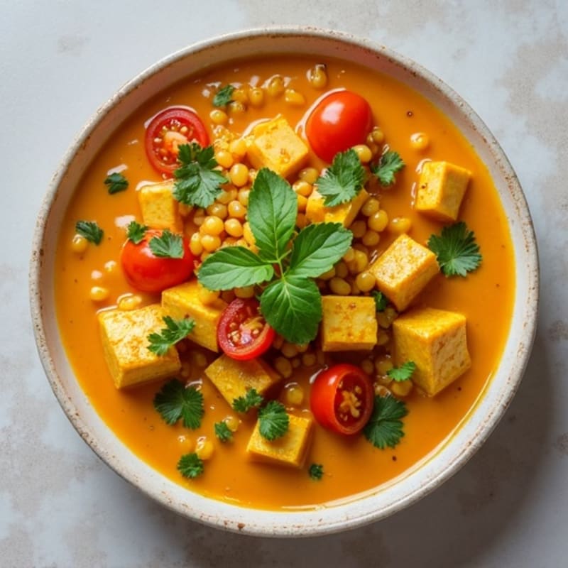 Creamy Coconut Red Lentil Dal with Fresh Herbs