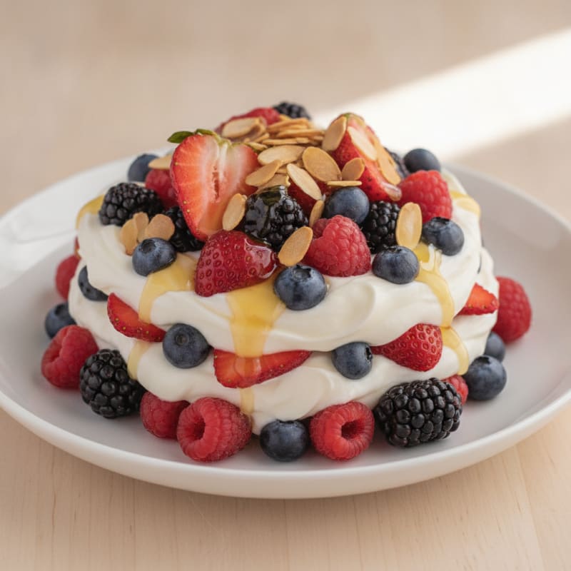 Greek Yogurt Protein Parfait with Mixed Berries