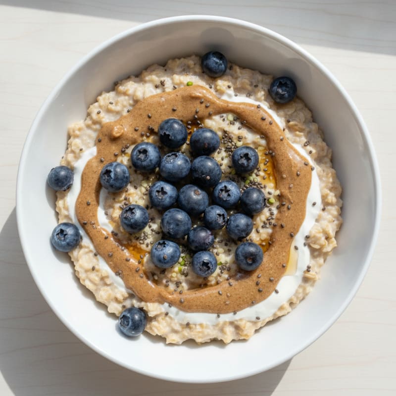 Creamy Protein Oats with Greek Yogurt and Berries