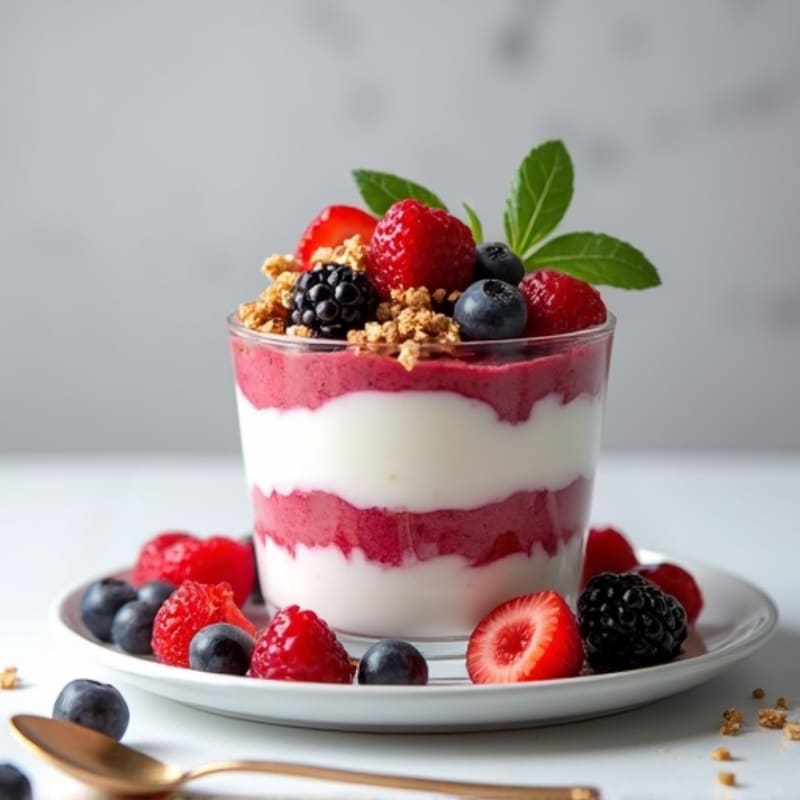 Greek Yogurt Protein Parfait with Mixed Berries