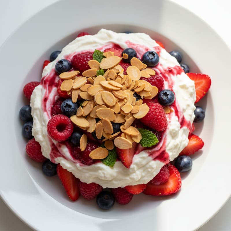 Vanilla Greek Yogurt Protein Parfait with Berries