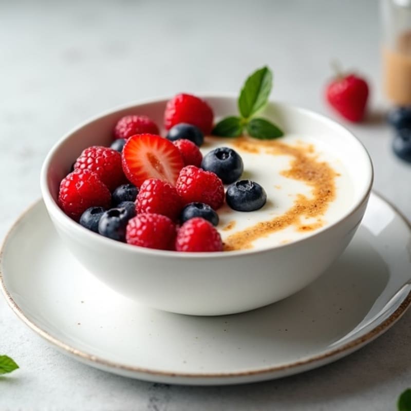 Silky Protein Greek Yogurt Bowl with Berries and Almond Butter