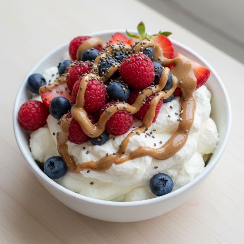 Creamy Greek Yogurt Protein Mousse with Mixed Berries