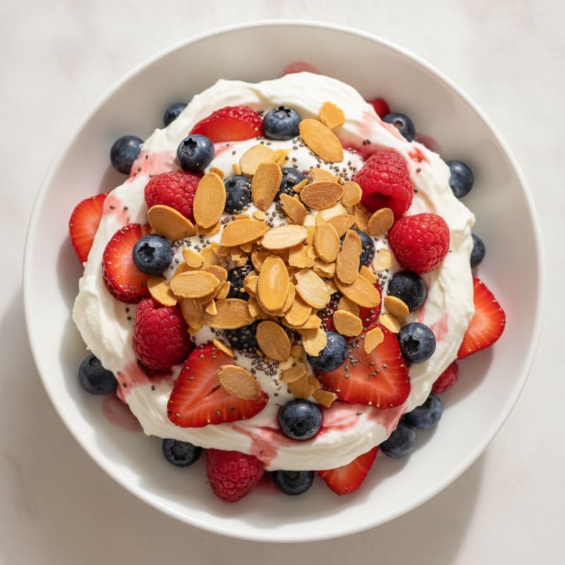 Greek Yogurt Protein Parfait with Mixed Berries
