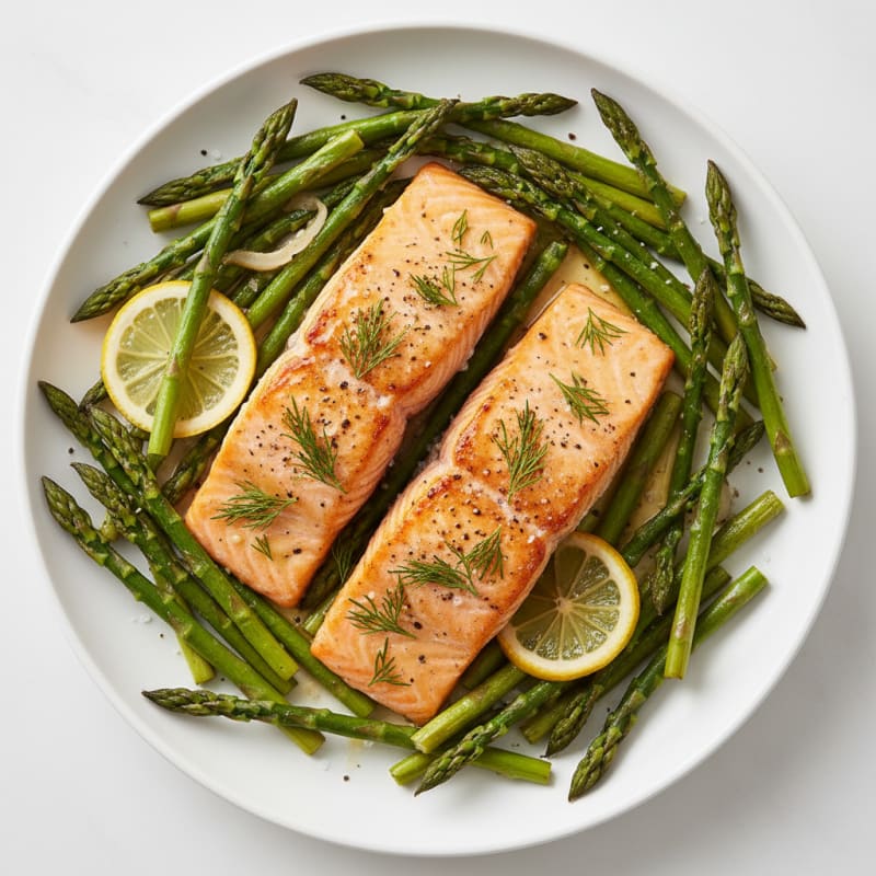 Lemon-Dill Baked Salmon with Asparagus