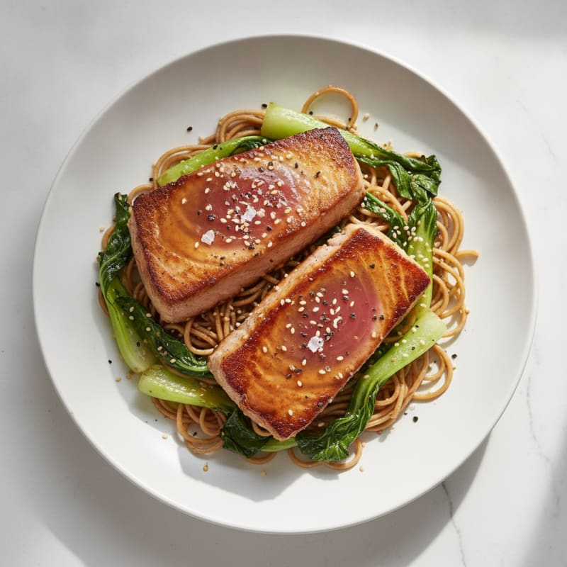 Pan-Seared Ahi Tuna with Sesame-Ginger Glaze
