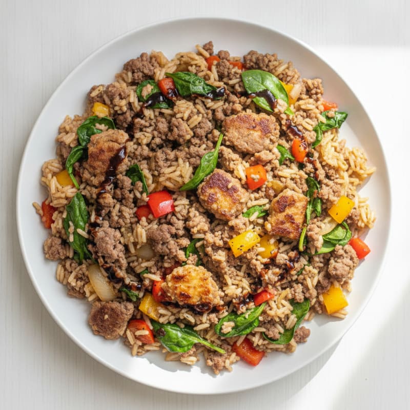 Savory Ground Beef and Rice Skillet