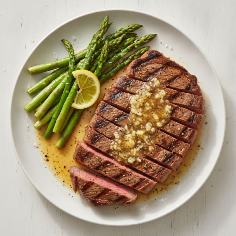 Pan-Seared NY Strip Steak with Garlic Butter