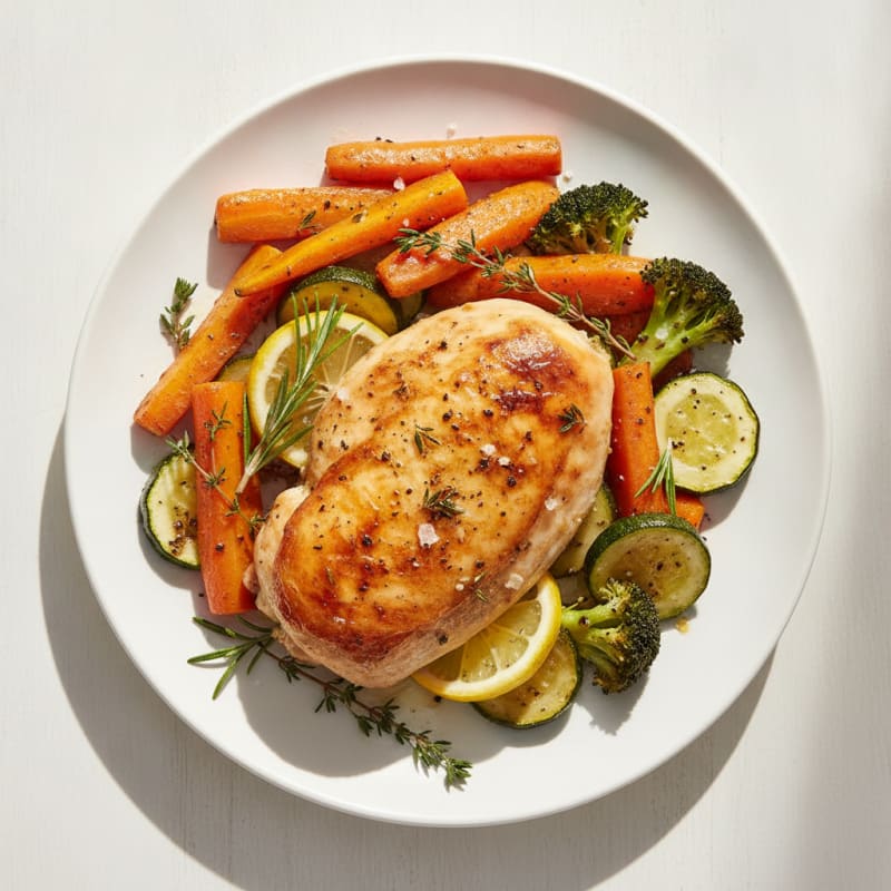 Lemon-Herb Roasted Chicken with Roasted Vegetables
