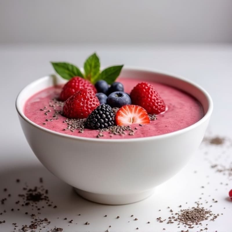 Creamy Vanilla Berry Protein Smoothie Bowl
