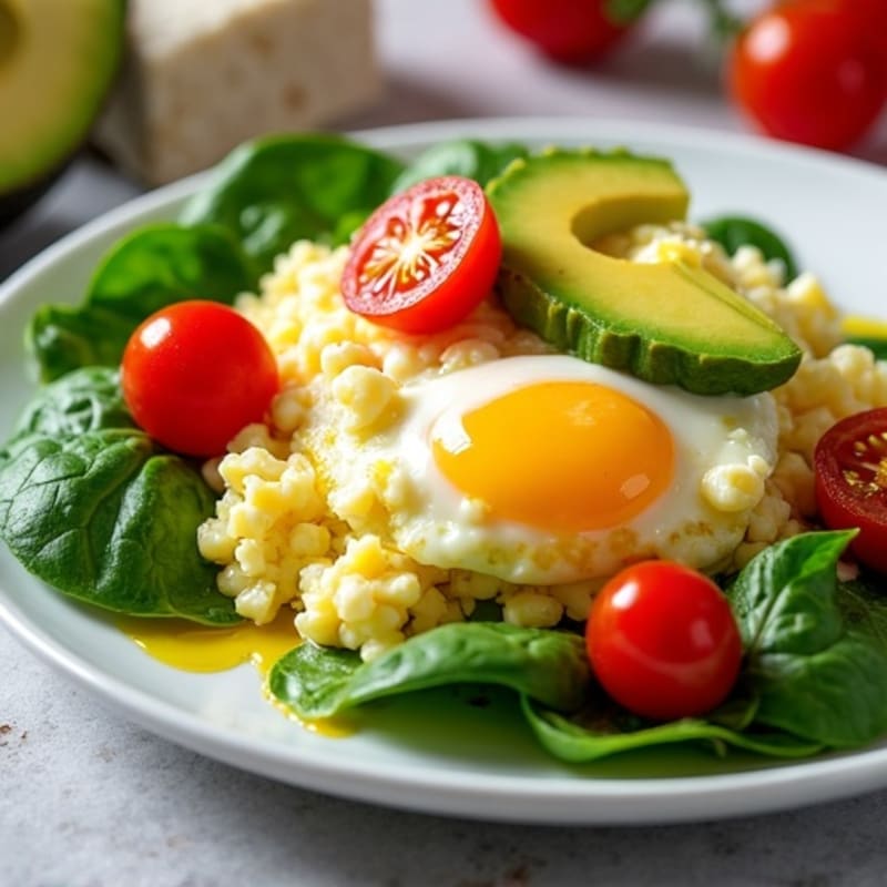 Egg White Scramble with Cottage Cheese and Spinach