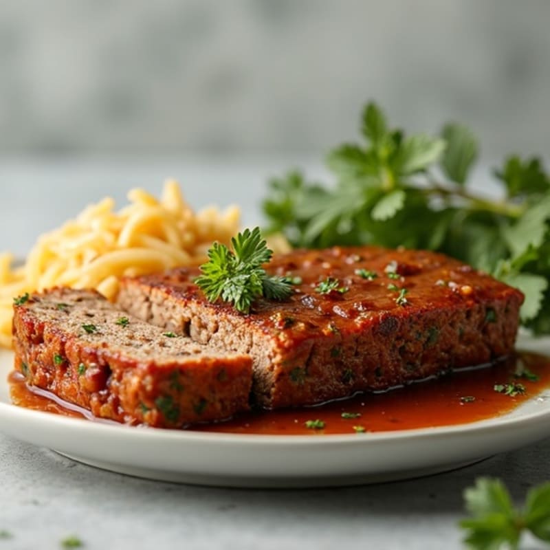 Herb-Packed Lean Beef Meatloaf with Savory Gravy