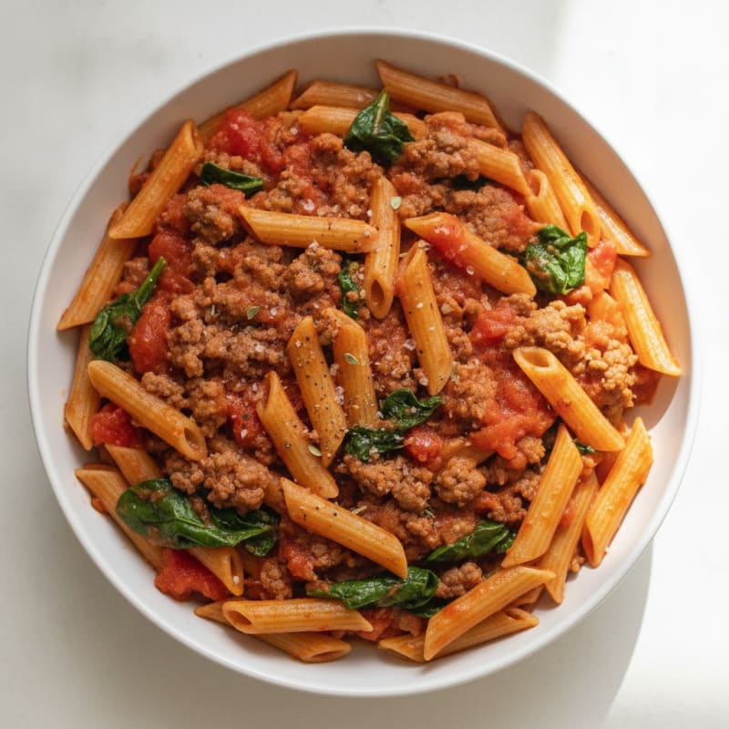 Ground Beef Pasta Skillet with Tomatoes
