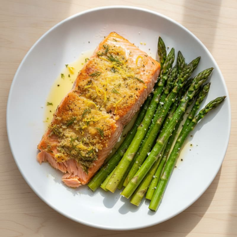 Baked Salmon with Roasted Asparagus