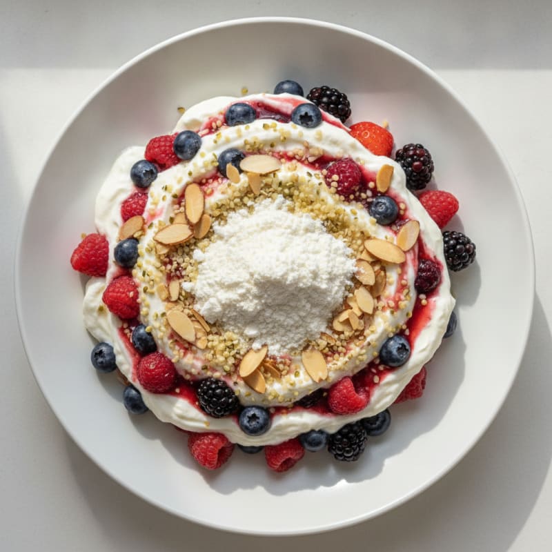 Greek Yogurt Protein Parfait with Mixed Berries