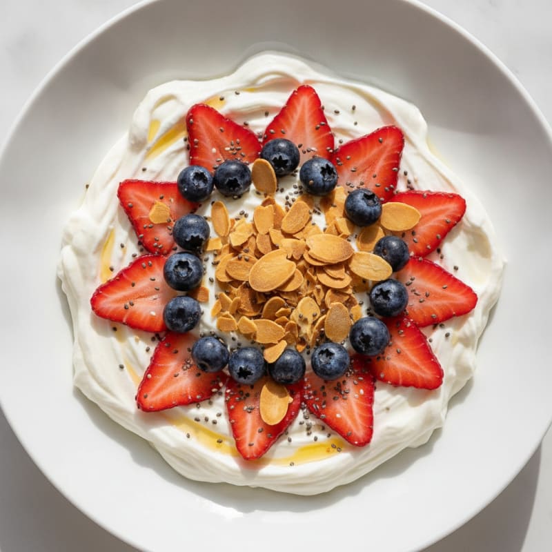 Creamy Greek Yogurt Protein Bowl with Berries and Almonds