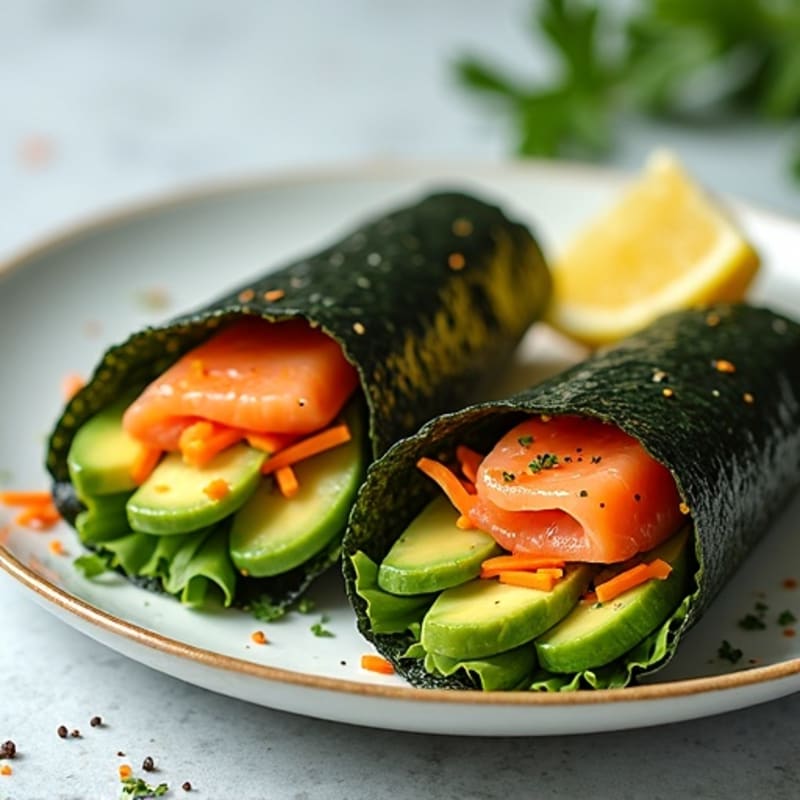 Fresh Salmon and Avocado Nori Wraps