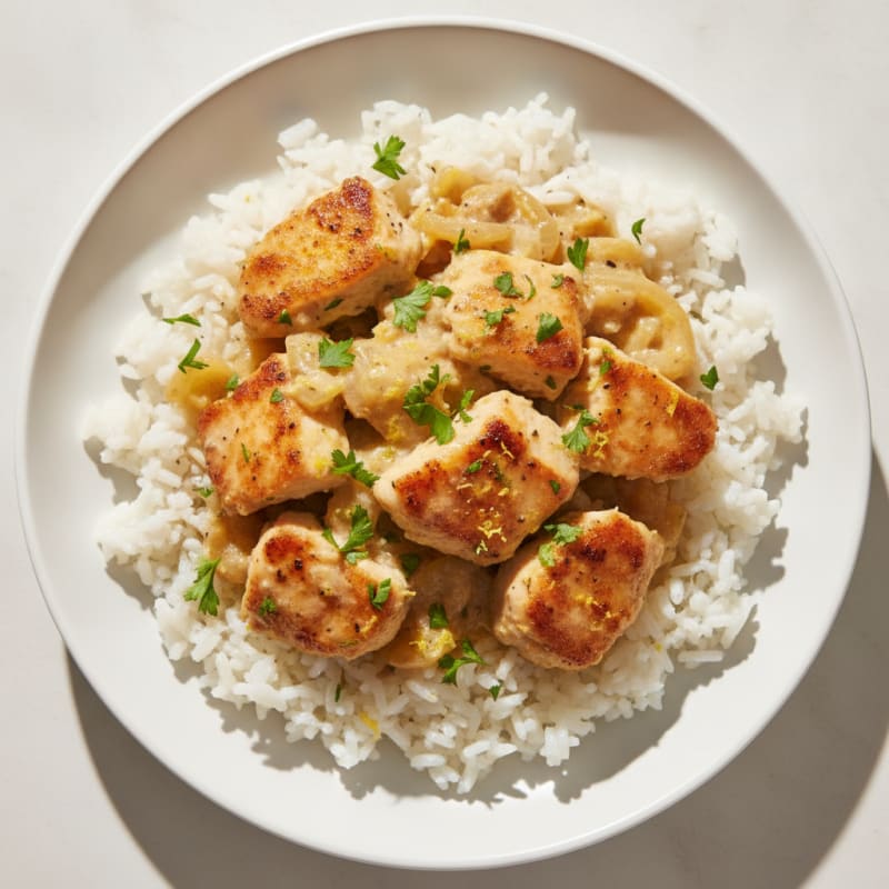 Lemon-Herb Ricotta Chicken with Jasmine Rice
