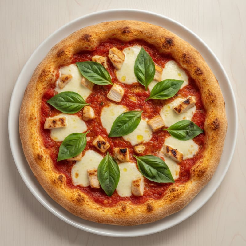 High-Protein Classic Margherita Pizza with Fresh Basil
