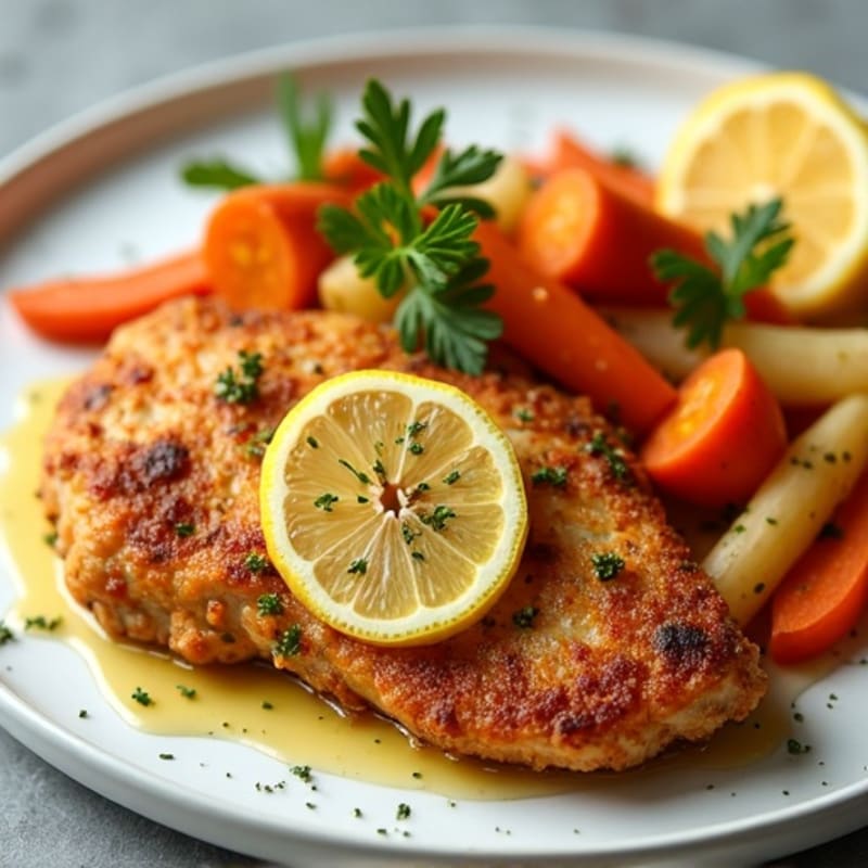 Crispy Lemon-Herb Chicken with Roasted Root Vegetables
