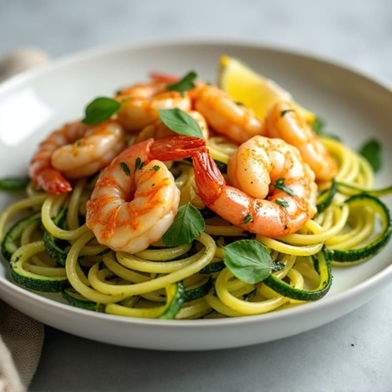Lemon-Garlic Butter Shrimp with Herb Zucchini Noodles