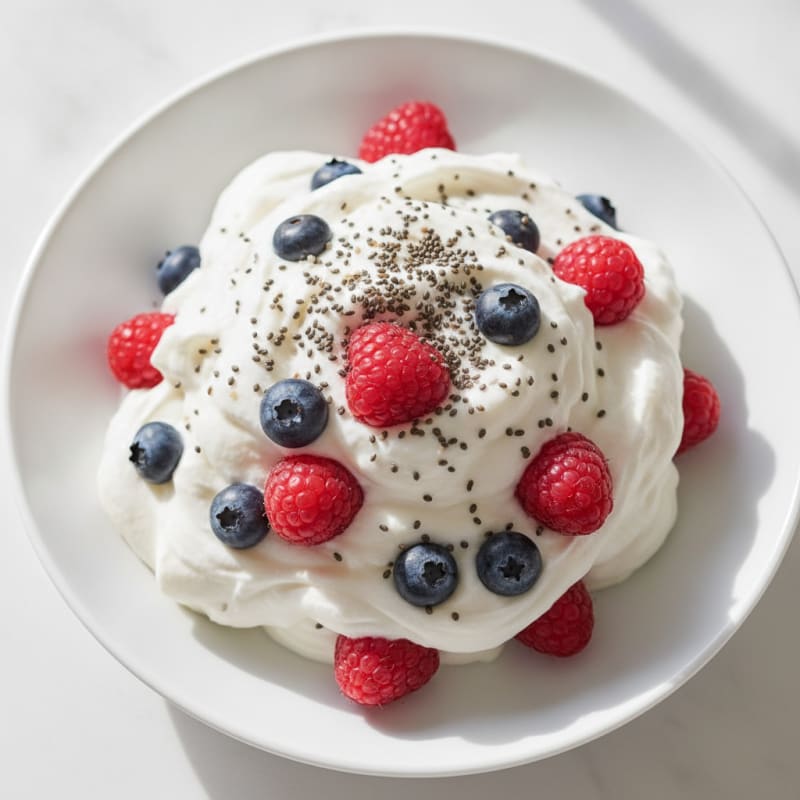 Greek Yogurt Protein Mousse with Mixed Berries