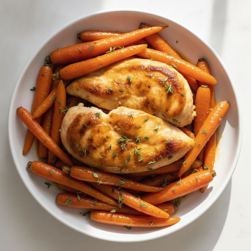 Maple Glazed Roasted Carrots and Chicken