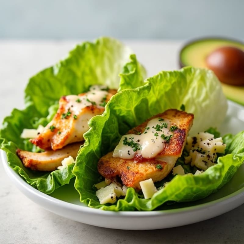 Crispy Grilled Chicken Caesar Lettuce Wrap