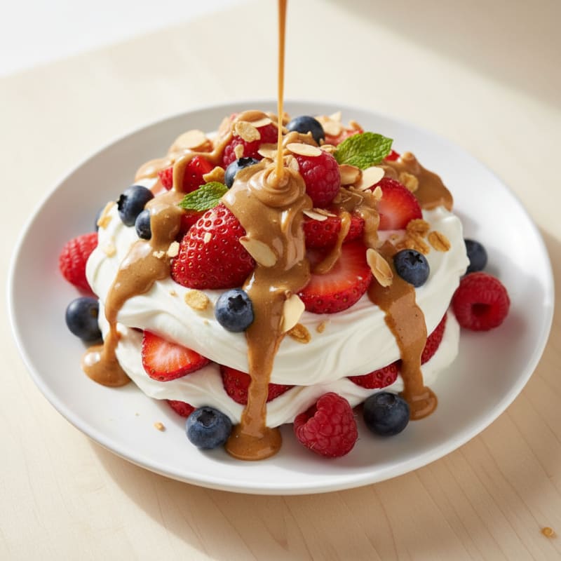 Greek Yogurt Protein Parfait with Berries and Almond Butter
