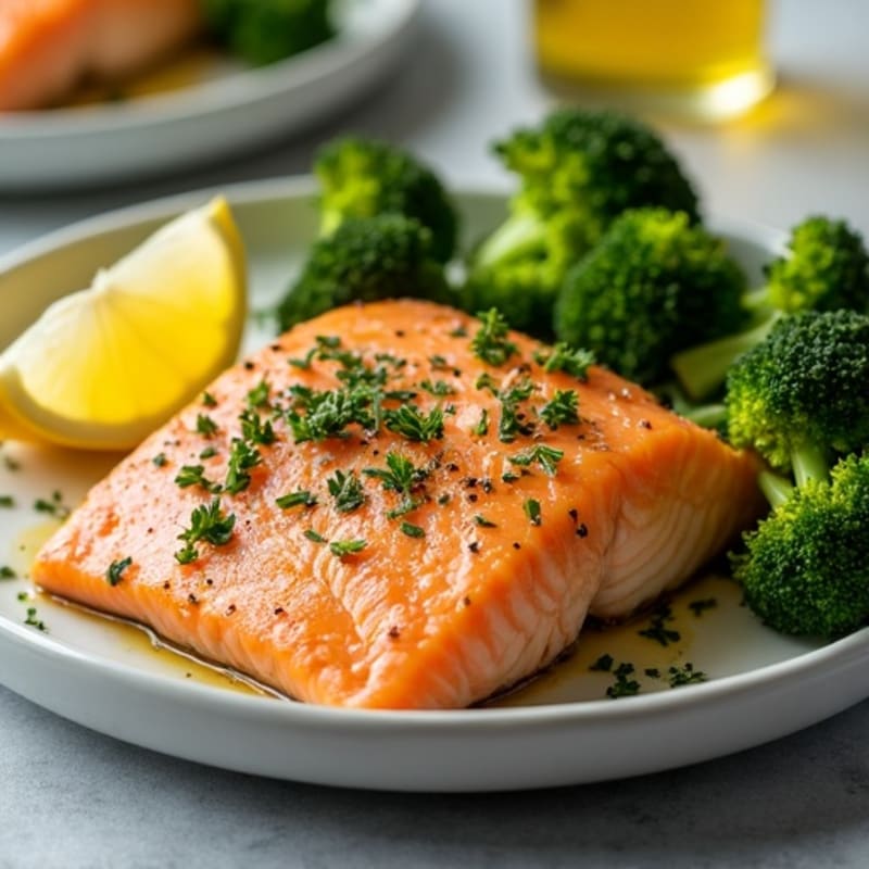Lemon-Herb Baked Salmon with Crispy Roasted Broccoli
