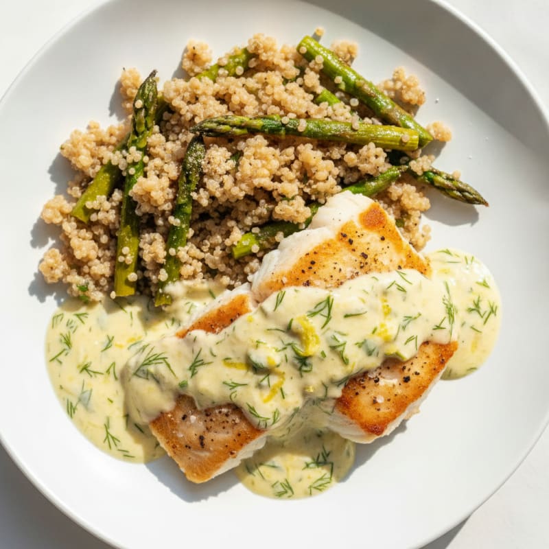 Pan-Seared Cod with Lemon-Dill Sauce