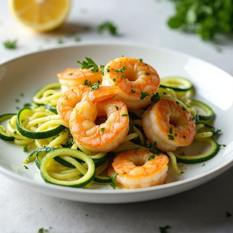 Lemon-Garlic Butter Shrimp with Herb Zucchini Noodles