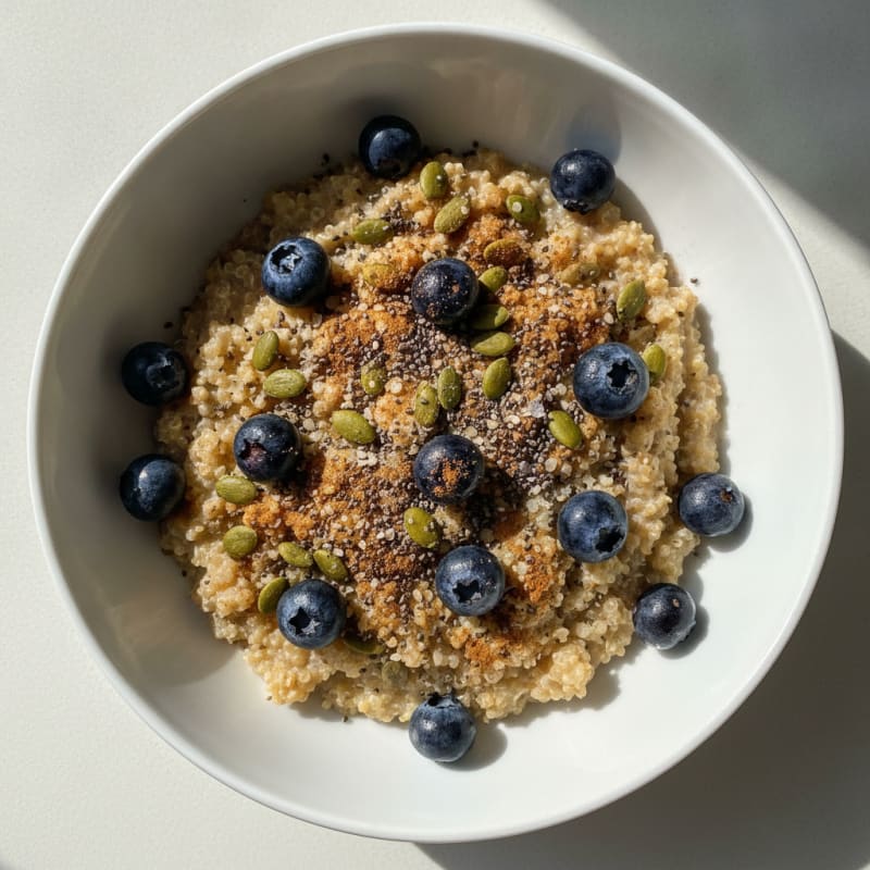 Quinoa Berry Breakfast Bowl with Toasted Nuts