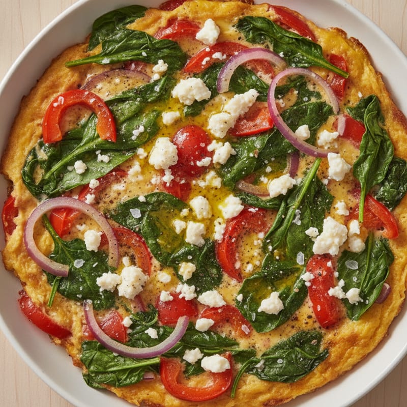 Skillet Eggs with Peppers and Spinach