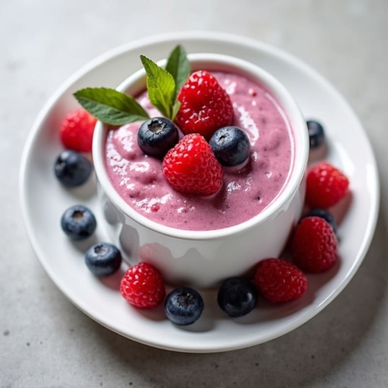 Greek Yogurt Protein Pudding with Mixed Berries