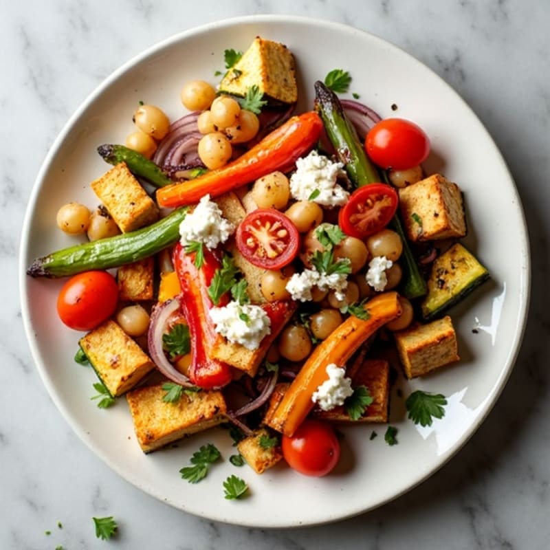 Roasted Vegetable Medley with Lemon-Garlic Dressing