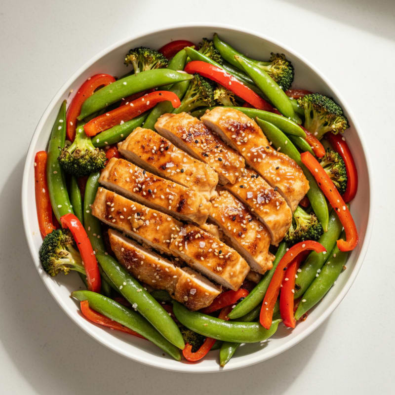 Crispy Teriyaki Chicken with Roasted Vegetables