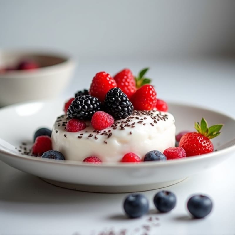 Silky Greek Yogurt Protein Pudding with Mixed Berries