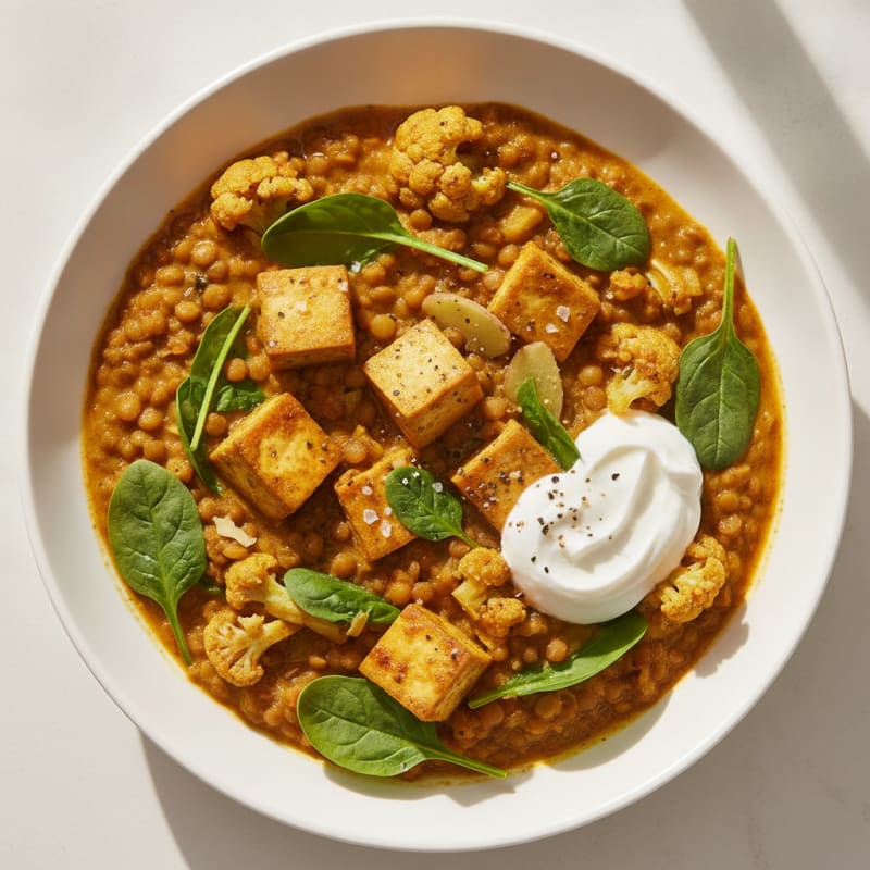 Lentil and Vegetable Curry Bowl
