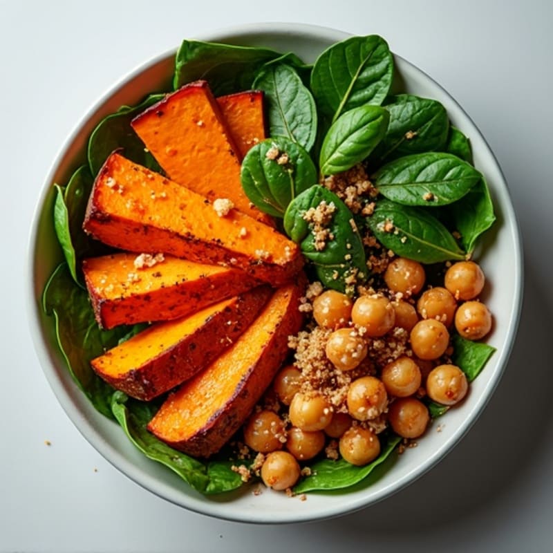 Roasted Sweet Potato and Crispy Chickpea Buddha Bowl