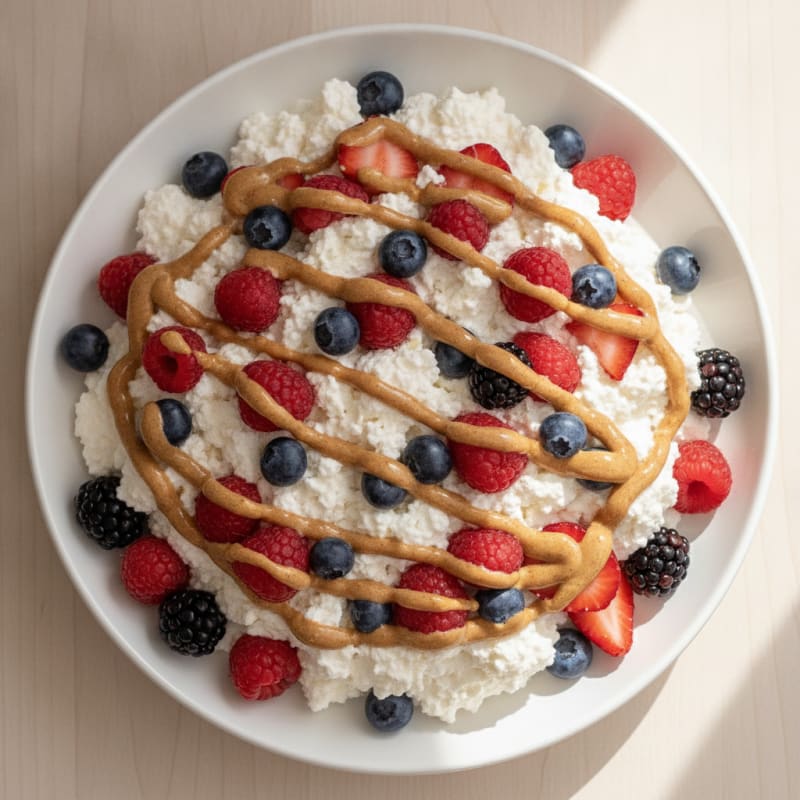 Greek Yogurt Protein Mousse with Mixed Berries