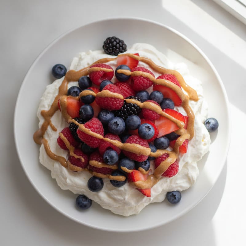 Greek Yogurt Protein Mousse with Mixed Berries