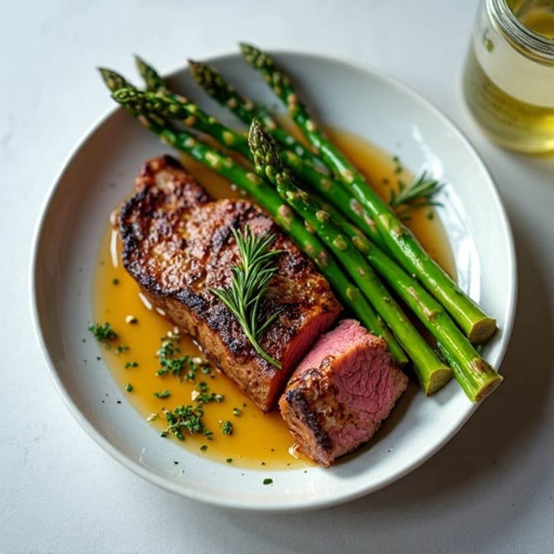 Garlic Herb Steak with Roasted Asparagus
